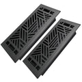 4x10 Inches 2 Pack Heavy Duty Walkable Floor Register Easy Adjust Air Supply Lever Floor Vents - Brooklyn Design - Vent Cover for Home Floor - Matte Black