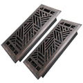 4x10 Inches 2 Pack Heavy Duty Walkable Floor Register Easy Adjust Air Supply Lever Floor Vents - Brooklyn Design - Vent Cover for Home Floor -Oil Rubbed Bronze