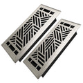 4x10 Inches 2 Pack Heavy Duty Walkable Floor Register Easy Adjust Air Supply Lever Floor Vents - Brooklyn Design - Vent Cover for Home Floor - Satin Nickel