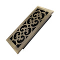 4x10 Inches Heavy Duty Walkable Floor Register Easy Adjust Air Supply Lever Floor Vents - Charlotte Design - Vent Cover for Home Floor - Antique Brass