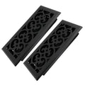 4x10 Inches 2 Pack Heavy Duty Walkable Floor Register Easy Adjust Air Supply Lever Floor Vents - Charlotte Design - Vent Cover for Home Floor - Matte Black