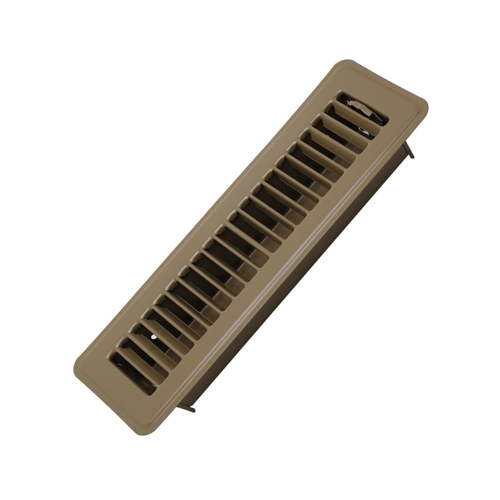 COZZIVITA 2" x 10" Floor Register - Heavy Duty Steel Walkable Floor Vents - Easy Adjust Air Supply Lever - Vent Covers for Home (Brown)