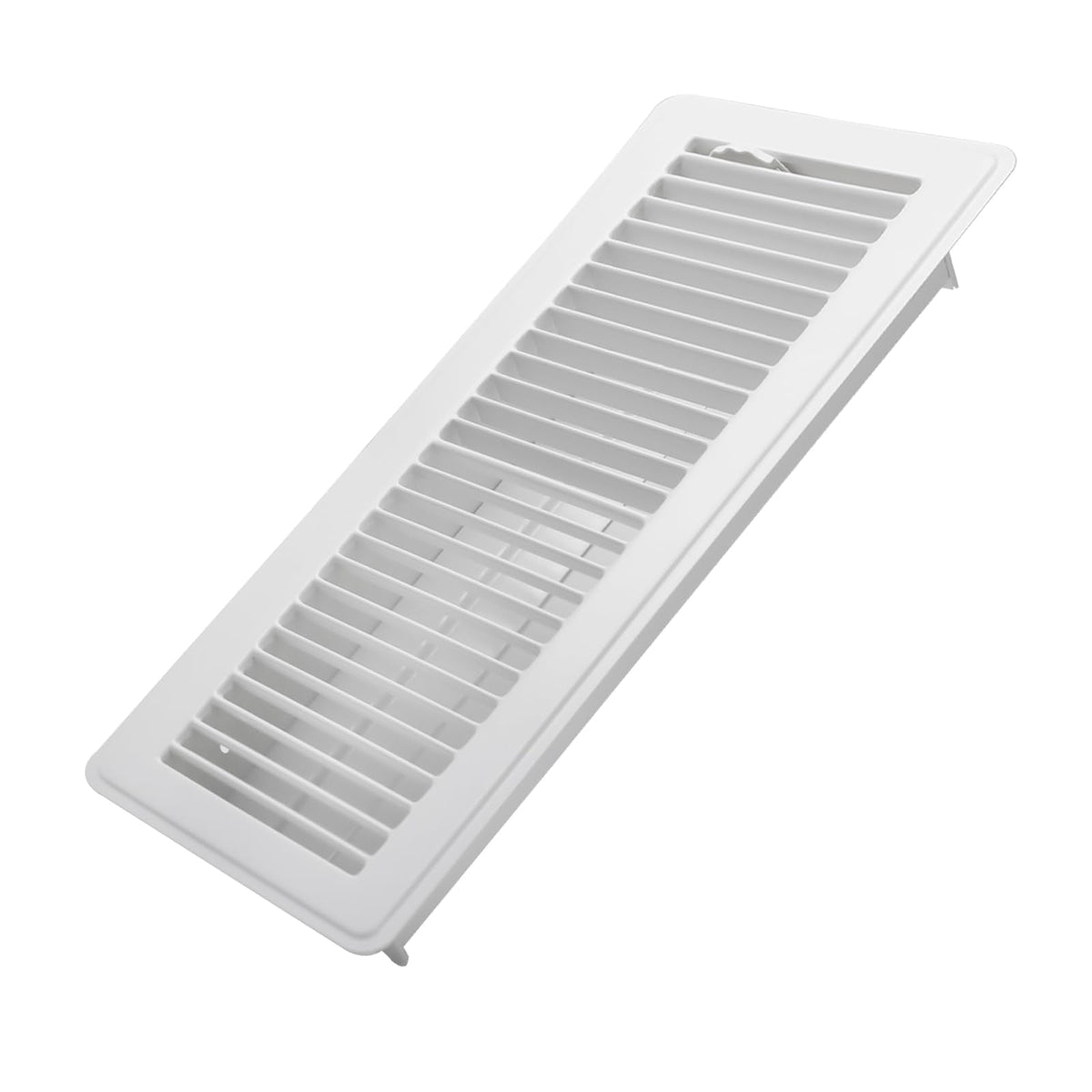 COZZIVITA 4x14 Inch Floor Register - Heavy Duty Steel Walkable Floor Vents - Easy Adjust Air Supply Lever - Vent Covers for Home (White)