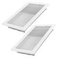COZZIVITA 6x10 Inch Floor Register 2 Pack - Heavy Duty Steel Walkable Floor Vents, Easy Adjust Air Supply Lever - Vent Covers for Home (White)