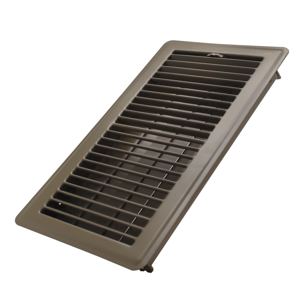 COZZIVITA 6x12 Inch Floor Register - Heavy Duty Steel Walkable Floor Vents - Easy Adjust Air Supply Lever - Vent Covers for Home (Brown)