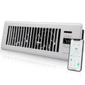 Super Quiet Register Booster Fan for 4" x 12" Register Holes, Smart Vent with Dual Intelligent Thermostat and WIFI App Control, Heating Cooling AC Vent Fan (White)