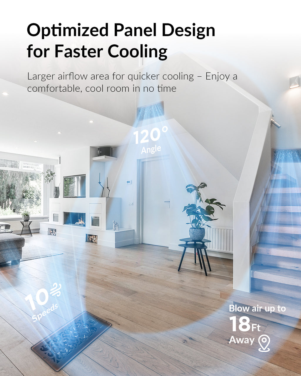 Register Booster Fan for 4" x 12" Register Holes, Quiet Vent Fan Booster with Intelligent Thermostat, Improves Heating Cooling, App Control, 10-Speeds, Charleston Smart Register Vent, ORB
