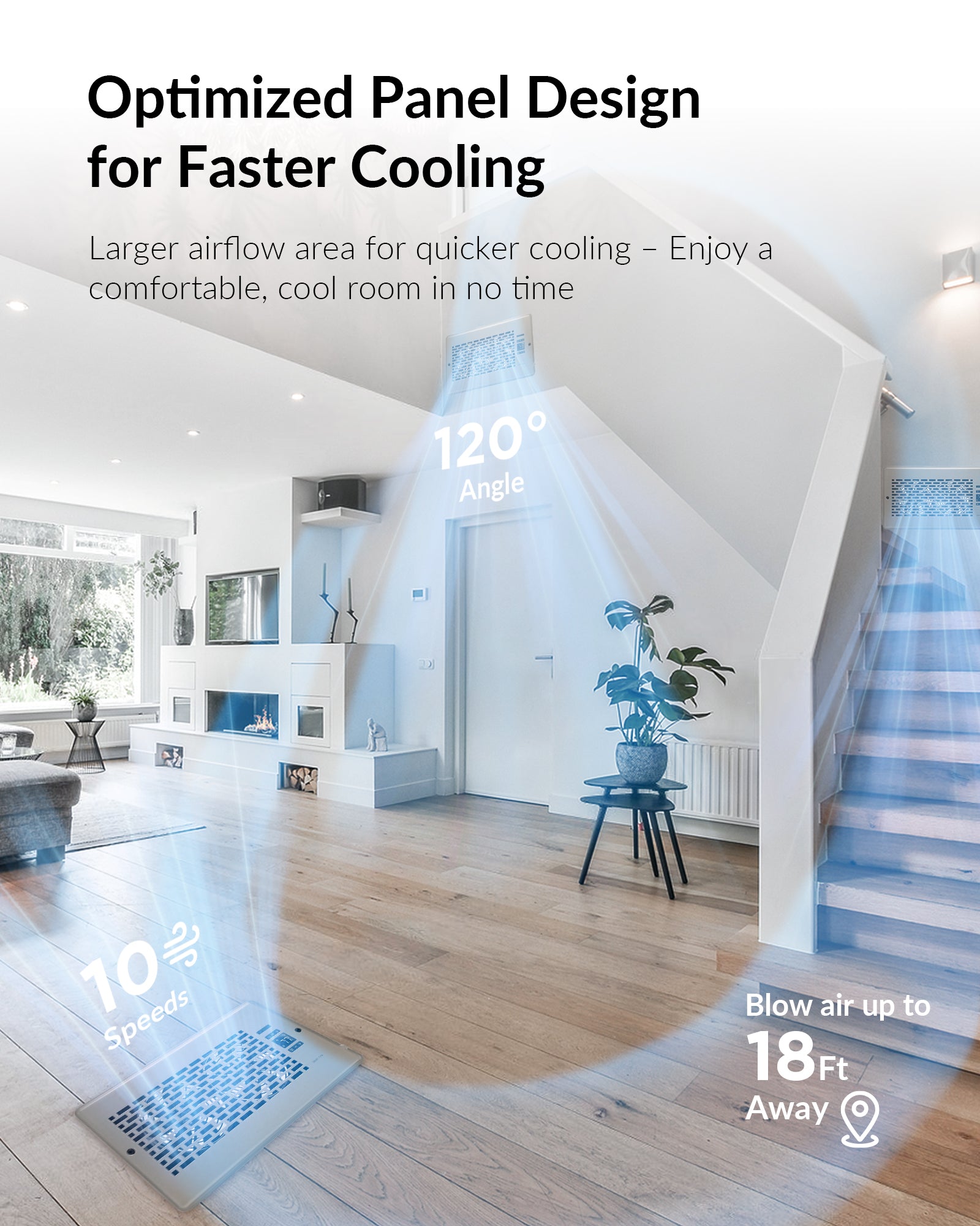 Quiet Register Booster Fan with Upgraded Thermostat Control 6" x 12" Smart Vent Fan Booster -AC Vent Booster Fan for Quickly Adjusts Room Heating and Cooling - Manhattan Design - Satin Nickel