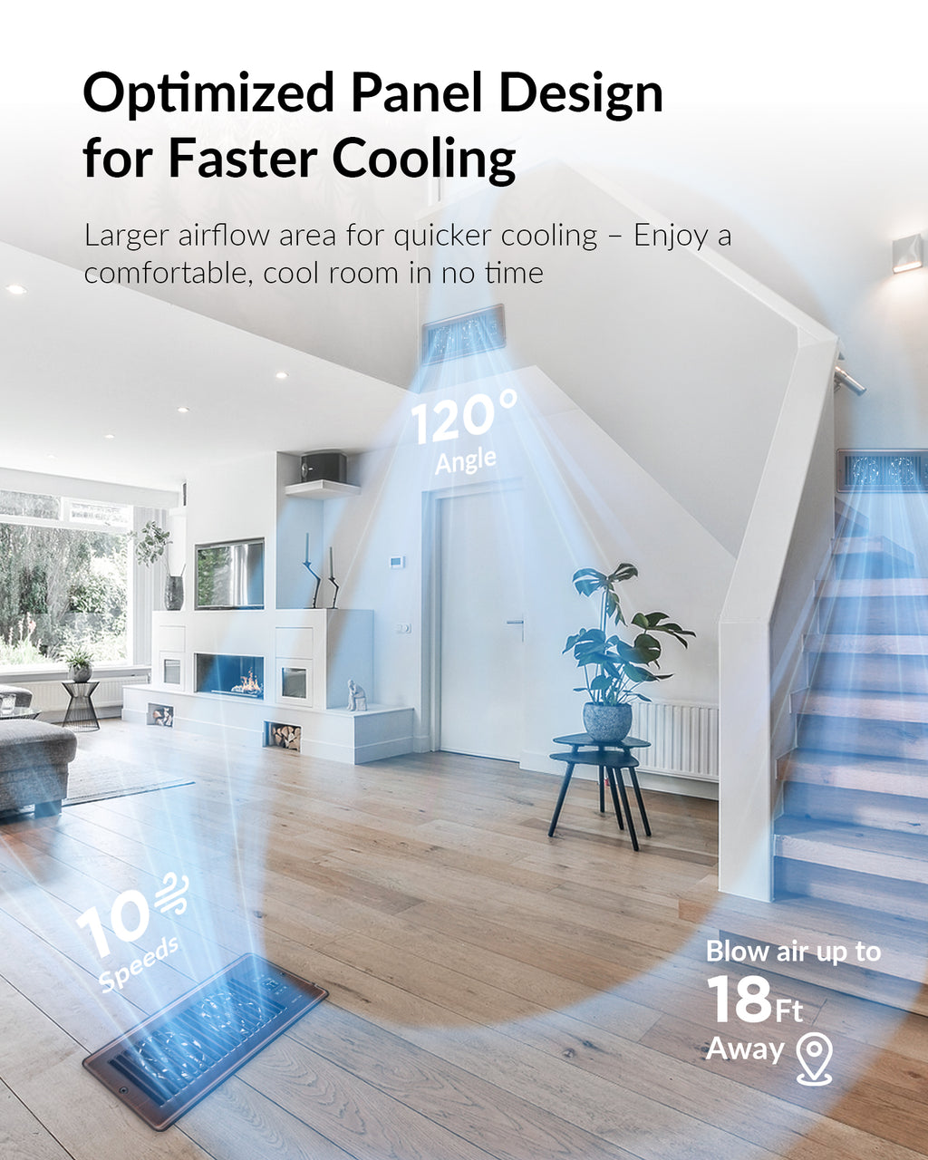 Super Quiet Register Booster Fan for 4" x 12" Register Holes, Smart Register Vent with Dual Intelligent Thermostat and WIFI App Control, Heating Cooling AC Vent Fan (ORB)