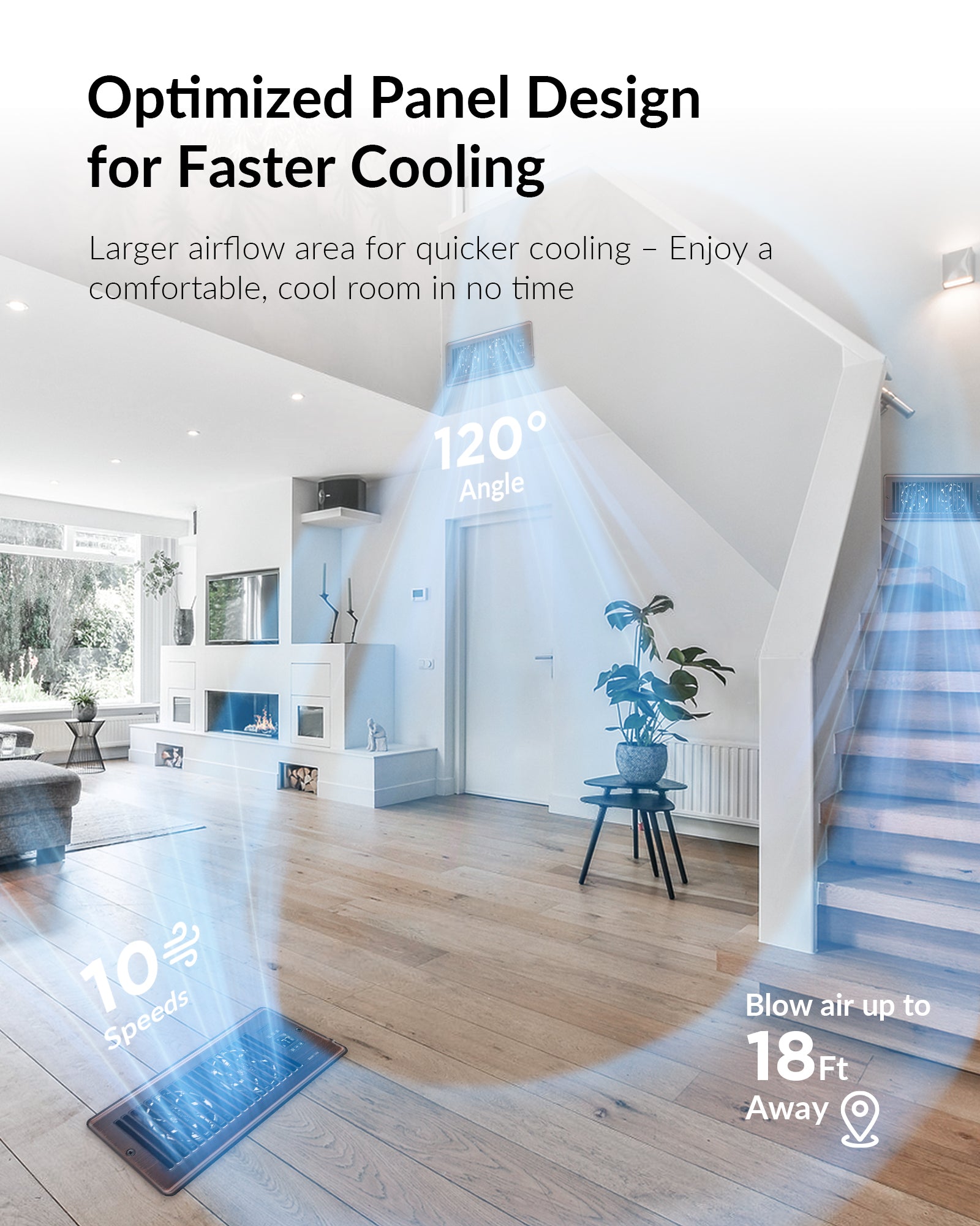 Super Quiet Register Booster Fan for 4" x 12" Register Holes, Smart Register Vent with Dual Intelligent Thermostat and WIFI App Control, Heating Cooling AC Vent Fan (ORB)
