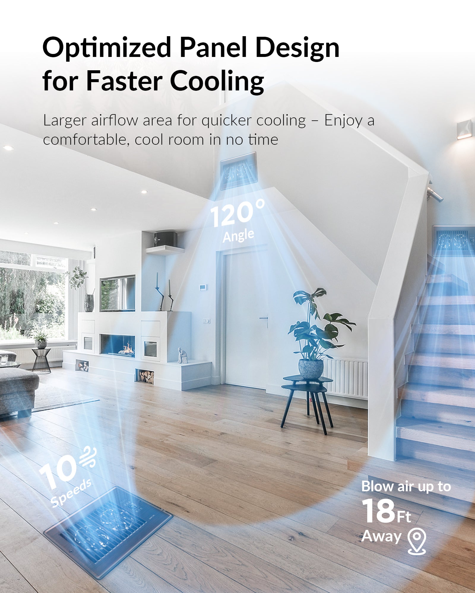 Super Quiet Register Booster Fan for 6" x 10" Register Holes, Smart Register Vent with Dual Intelligent Thermostat and WIFI App Control, Heating Cooling AC Vent Fan (ORB)