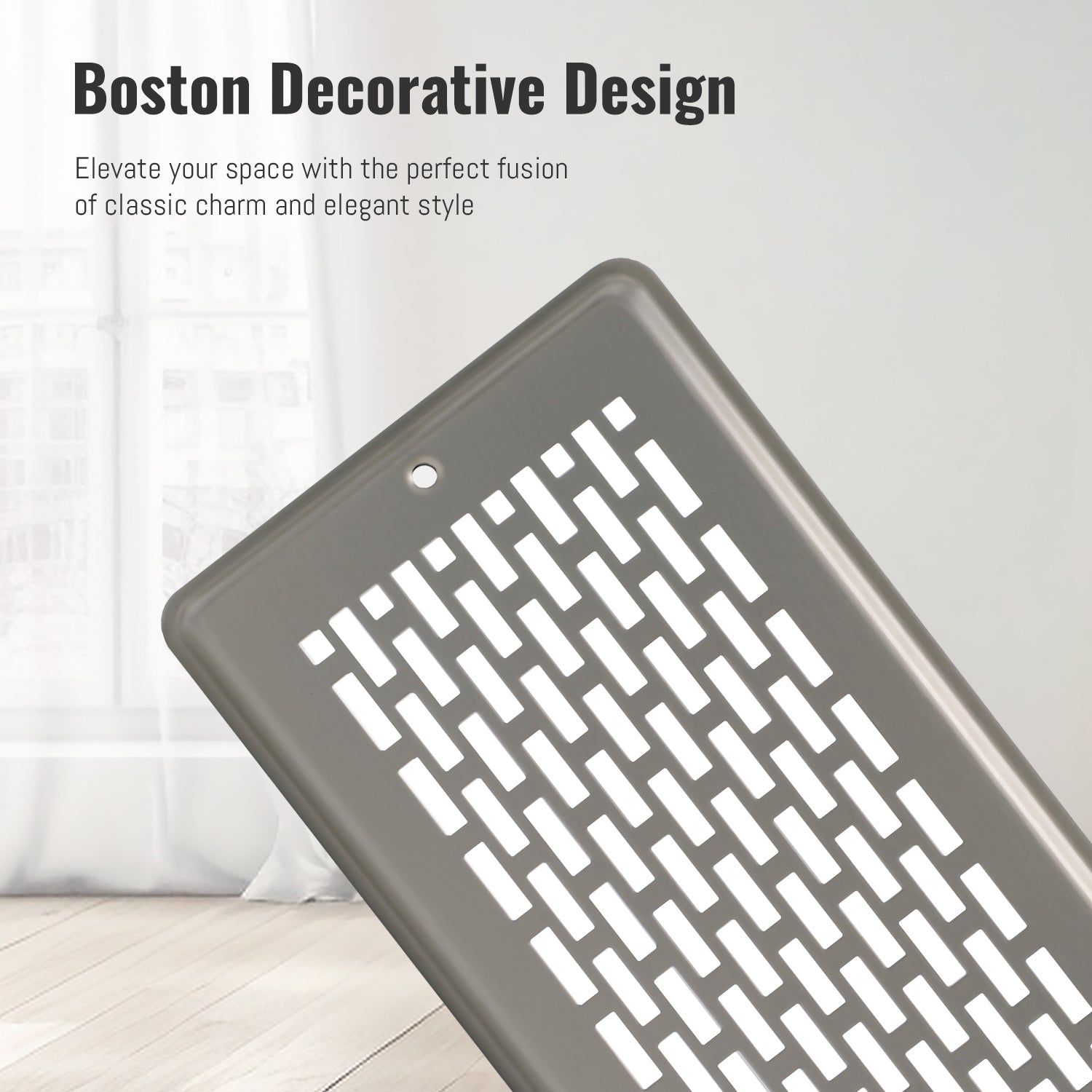 Register Booster Fan for 6" x 10" Register Holes, Quiet Vent Fan Booster with Intelligent Thermostat, Improves Heating Cooling, App Control, 10-Speeds, Manhattan Smart Register Vent, SN
