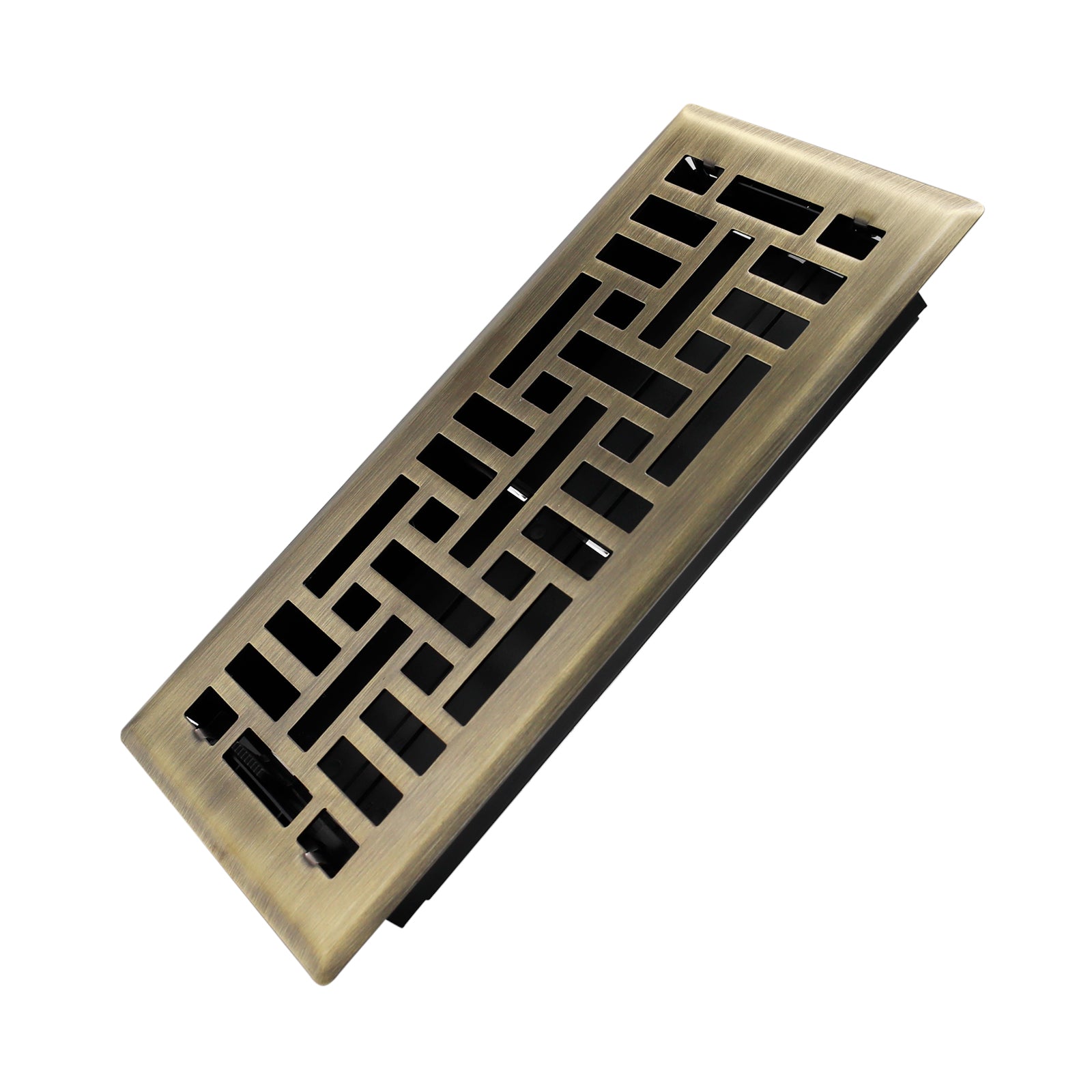 4x10 Inches Heavy Duty Walkable Floor Register Easy Adjust Air Supply Lever Floor Vents - Charlotte Design - Vent Cover for Home Floor - Oil Rubbed Bronze