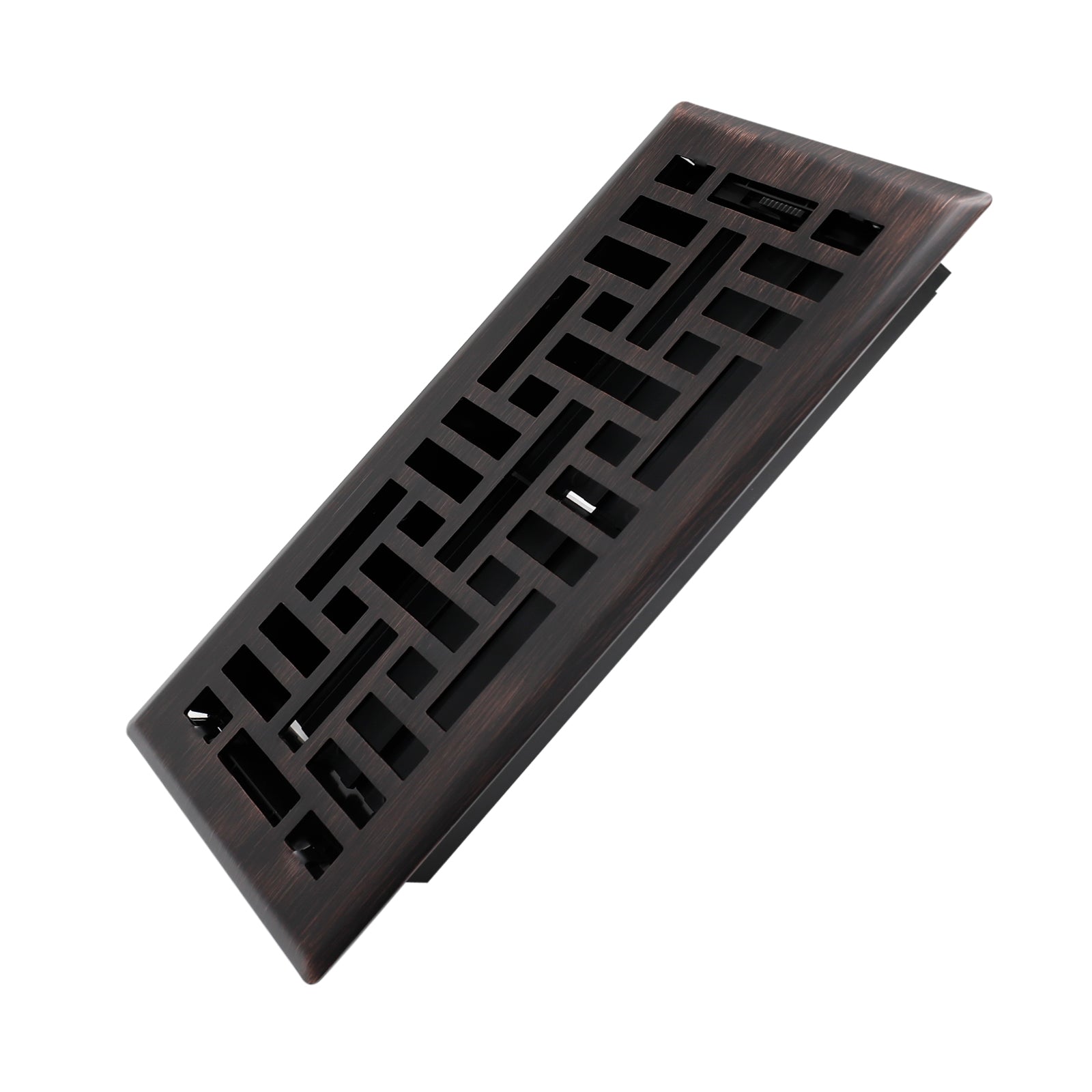 4x10 Inches Heavy Duty Walkable Floor Register Easy Adjust Air Supply Lever Floor Vents - Seattle Design - Vent Cover for Home Floor - Oil Rubbed Bronze