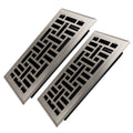 4x10 Inches 2 Pack Heavy Duty Walkable Floor Register Easy Adjust Air Supply Lever Floor Vents - Seattle Design - Vent Cover for Home Floor - Satin Nickel
