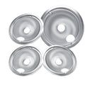 GE WB31T10010/11 4-Pack Electric Stove Drip Pans | Stainless Steel, Thickened Anti-Bend & Rust-Resistant – (3*6+1*8)