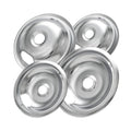 Whirpool Drip Pans, Thickening to Prevent Bending and Rust-Includes a Set of 4 Black Stove Drip Pans, Chrome(2*6+2*8)