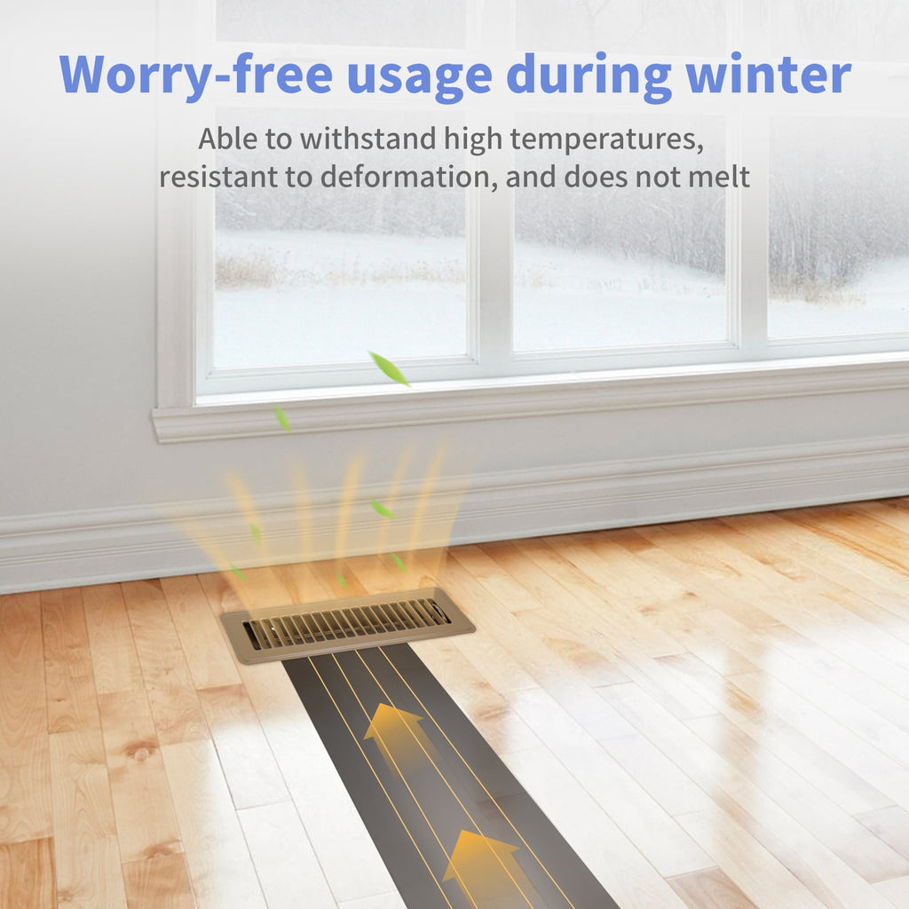COZZIVITA 2" x 10" Floor Register - Heavy Duty Steel Walkable Floor Vents - Easy Adjust Air Supply Lever - Vent Covers for Home (Brown)