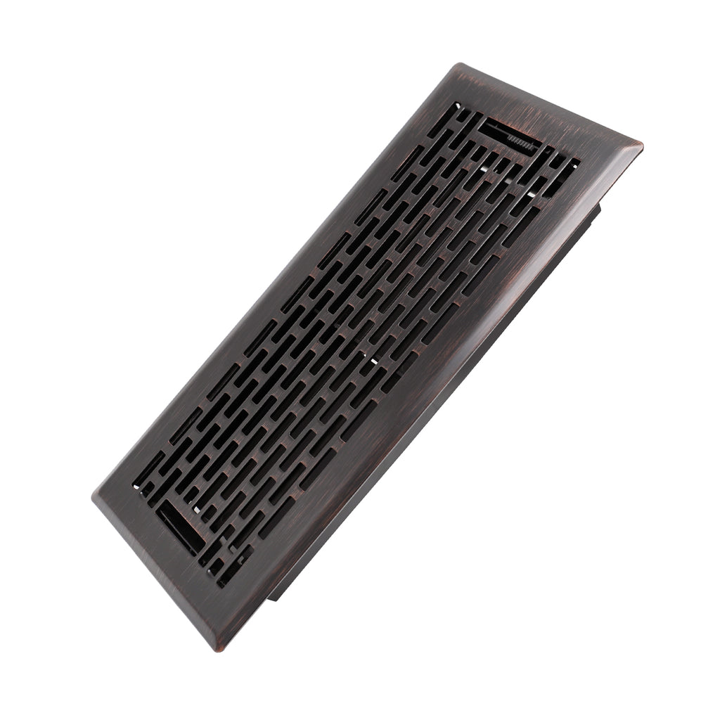4x10 Inches Heavy Duty Walkable Floor Register - Easy Adjust Air Supply Lever Decorative Floor Vent Covers - Boston Design Vent Covers for Home - Oil Rubbed Bronze