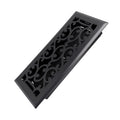 4x10 Inches Heavy Duty Walkable Floor Register - Easy Adjust Air Supply Lever Decorative Floor Vent Covers - Savannah Design Vent Covers for Home - Matte Black