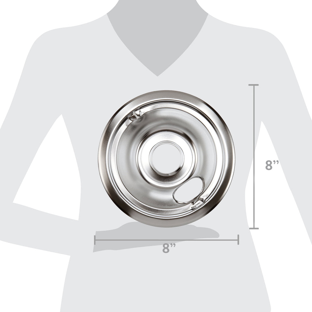 GE WB31T10010/11 4-Pack Electric Stove Drip Pans | Stainless Steel, Thickened Anti-Bend & Rust-Resistant – (3*6+1*8)