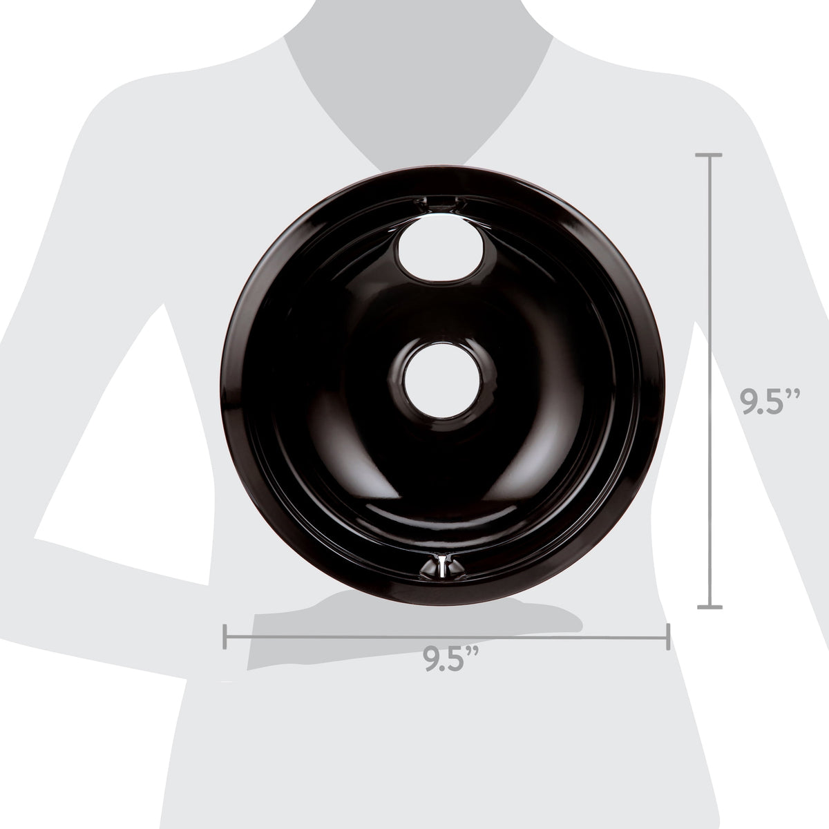 Whirlpool Drip Pans, Set of 4 Black Enamel Stove Replacement Drip Pans (Includes Three 6 inches and One 8 Inches)