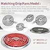MP22YA Electric Stove Burner Element Replacement Set & W10290350 W10290353 4 Pack Black Drip Pans - Perfectly Fit Whirlpool Electric Range Stove Top